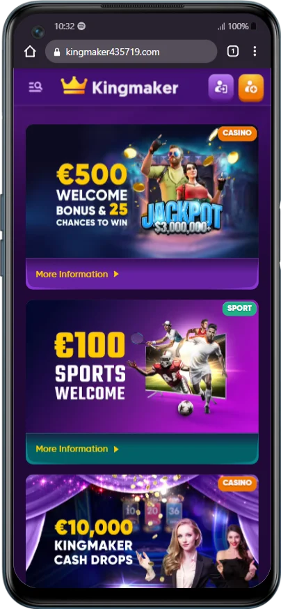 Werbeaktionen und Boni auf Kingmaker App