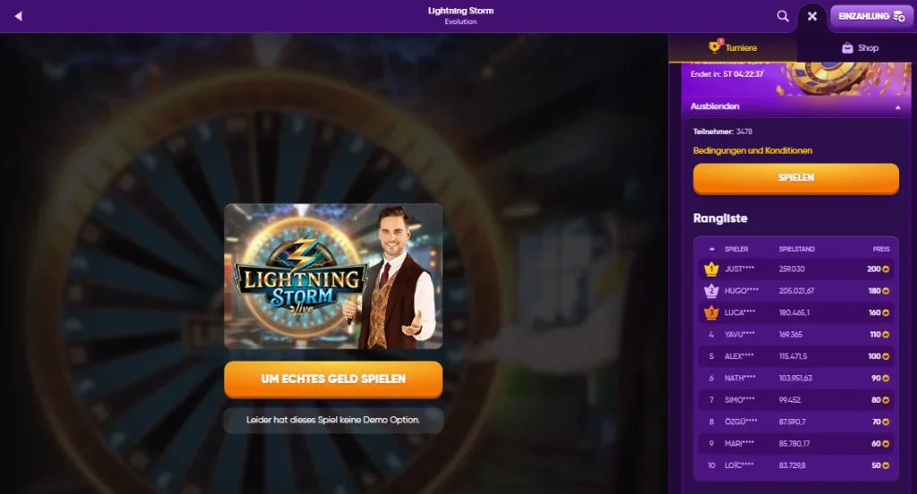 Beispiel für ein KingMaker Live-Spiel